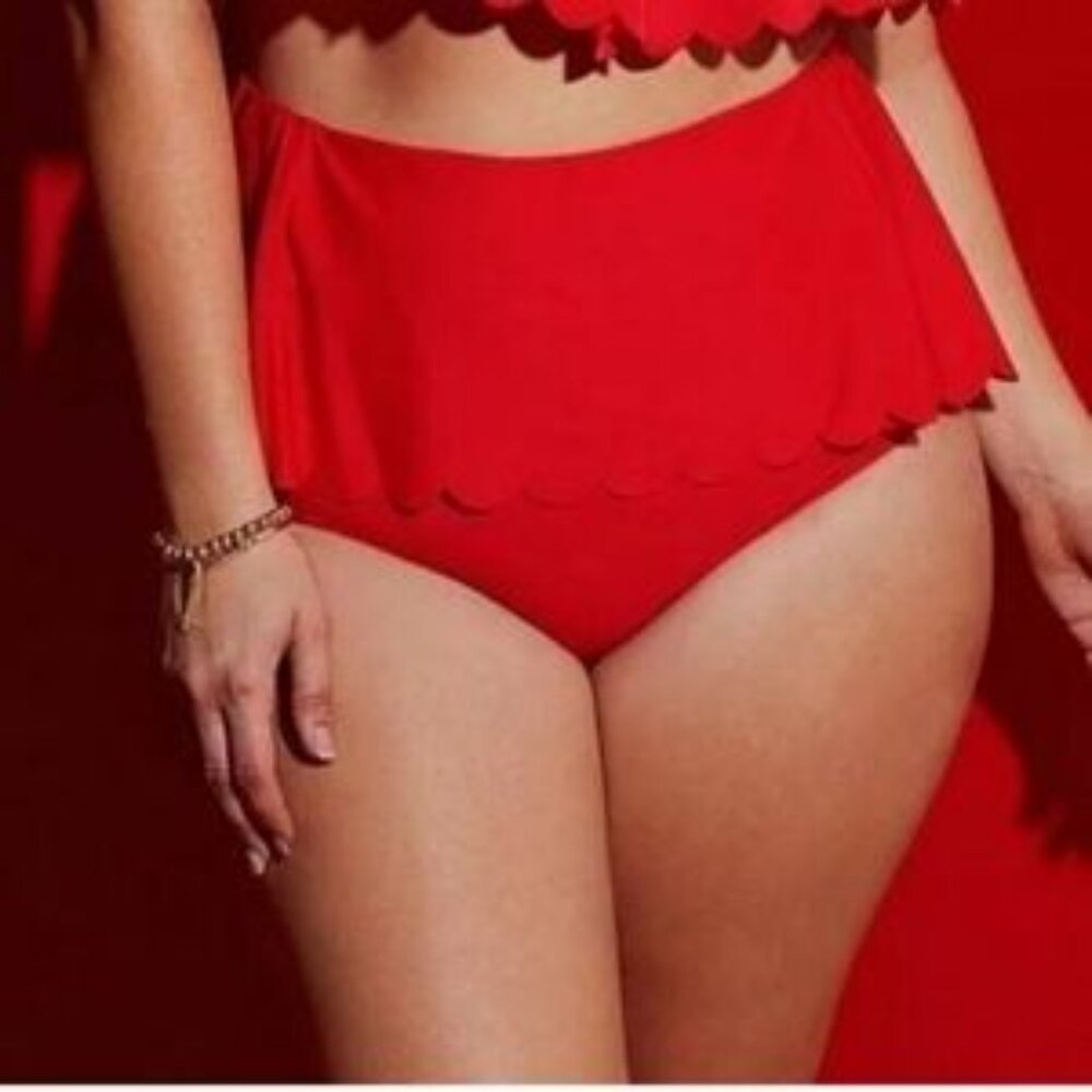 Lane Bryant Lela Rose  Red red ruffle  swim bottom - Size 28